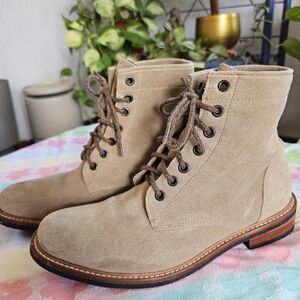 Nisolo Tan Suede Lace-Up Boots Amalia